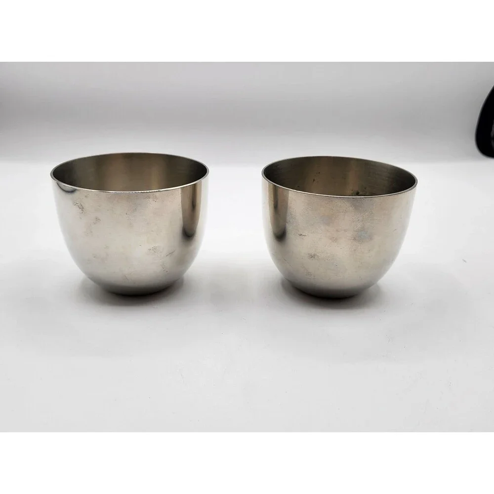 Vintage Stieff Pewter Jefferson Cups P50 Pair ATC Hallmark Unengraved USA